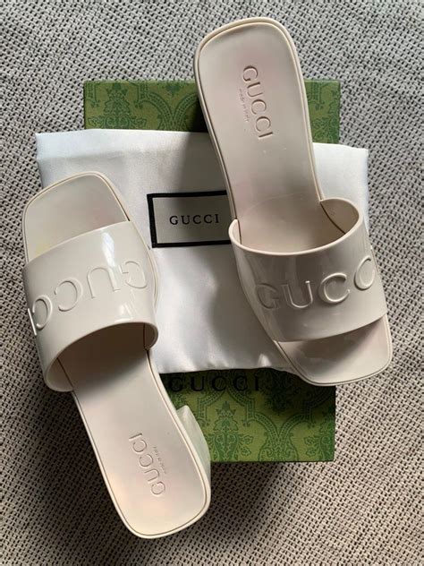 fake gucci jelly slides|gucci female slides.